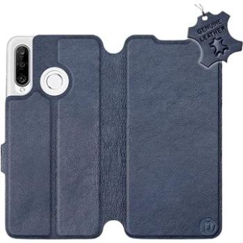 Flip pouzdro na mobil Huawei P30 Lite - Modré - kožené -   Blue Leather (5903226897841)