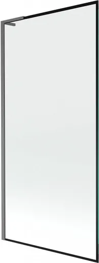 MEXEN/S Next L vanová zástěna FIX 90 x 150, černá vzor,  grafit kartáčovaná 895-090-000-03-70-66