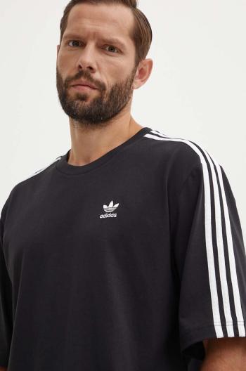 Bavlněné tričko adidas Originals Oversize Tee černá barva, s aplikací, IZ1832