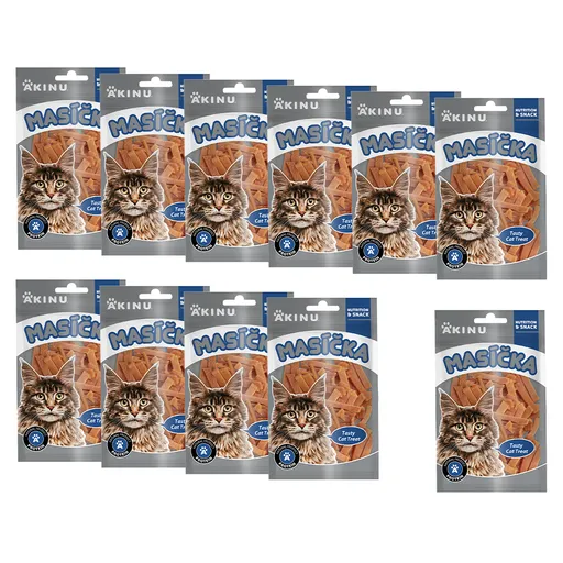 Akinu MASÍČKA Králičí nudličky pamlsek pro kočky 11 x 50 g