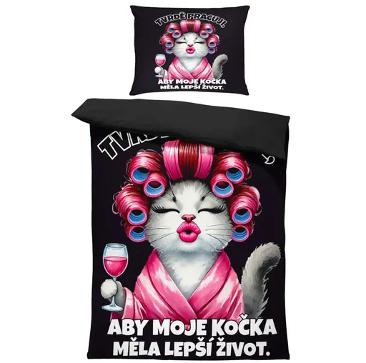 Povlečení Lepší život – kočka (Rozměr : 1x140/220 + 1x90/70)