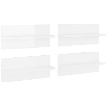 Shumee Nástěnné 4 ks bílé s vysokým leskem 40×11,5×18 cm, 807310 (807310)