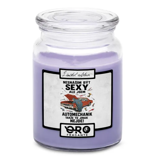 Svíčka Sexy automechanik (Vůně svíčky: Levandule)