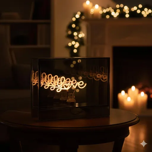 Skleněná dekorace Love, 18 x 14 cm