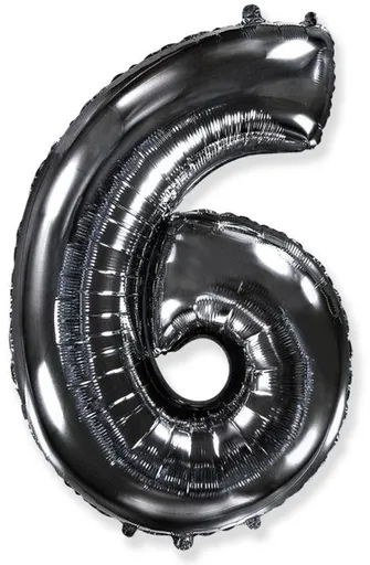 Balón foliový číslice ČERNÁ - BLACK 102 cm - 6 - Flexmetal