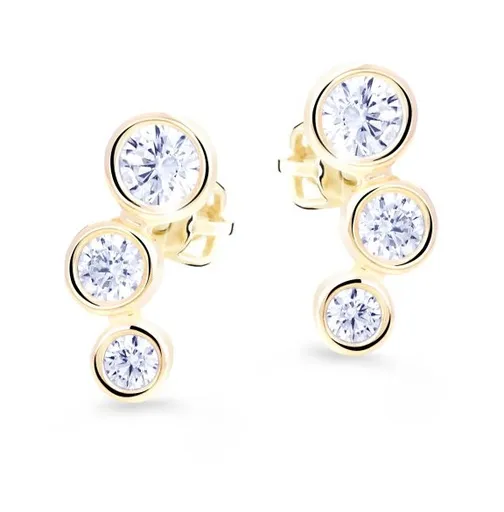 Cutie Diamonds Slušivé náušnice ze žlutého zlata s diamanty DZ8030-30-00-X-1