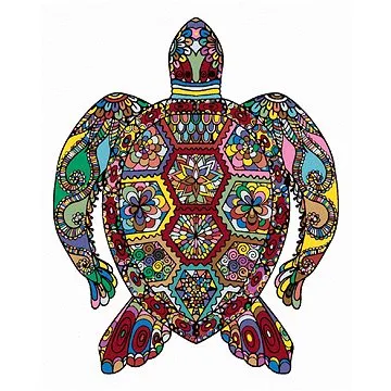 Květinová želva, 40×50 cm, vypnuté plátno na rám (6052511)