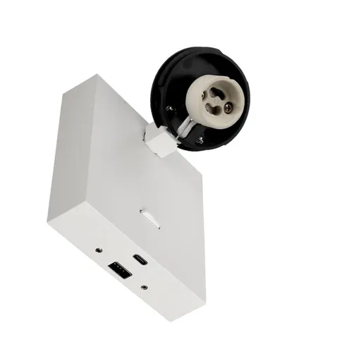 Deko-Light svítidlo na čtení - Can Tilt hranatá základna s USB, 1x 7,5 W GU10, bílá 341347