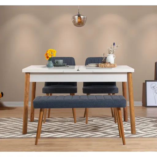 Jídelní set s rozkládacím stolem a židlemi (4 kusy) Santiago Atlantice-Navy Blue V2