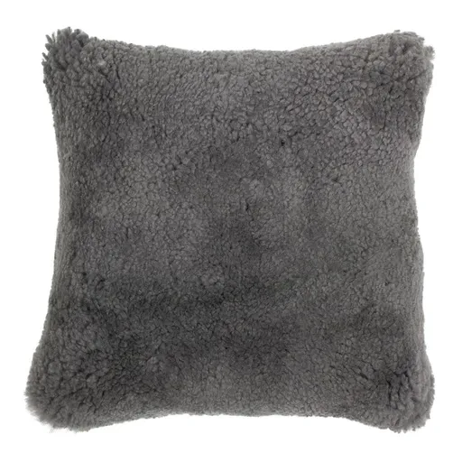 Šedý čtvercový polštář z ovčí kůže - 40*40*15cm Mars & More
