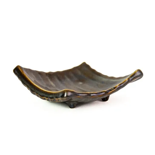 Servírovací talíř MIST 14 x 11 cm, šedá, keramika, MIJ