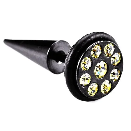 Fake expander černý - žluté zirkony