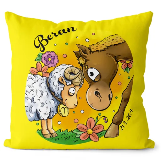 Polštář Koňská znamení – Beran (Velikost: 55 x 55 cm)