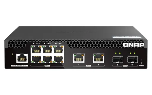 QNAP řízený switch QSW-M2106R-2S2T (6x 2,5GbE RJ45, 2x 10GbE RJ45, 2x 10GbE SFP+, malá šířka)