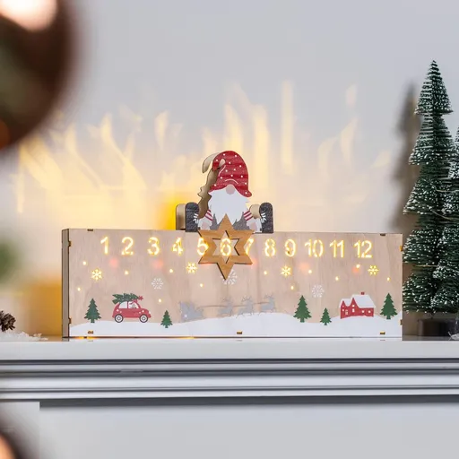 Haushalt international LED Dřevěný adventní kalendář