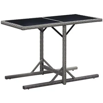 Zahradní stůl antracitový 110 x 53 x 72 cm sklo a polyratan (46455)