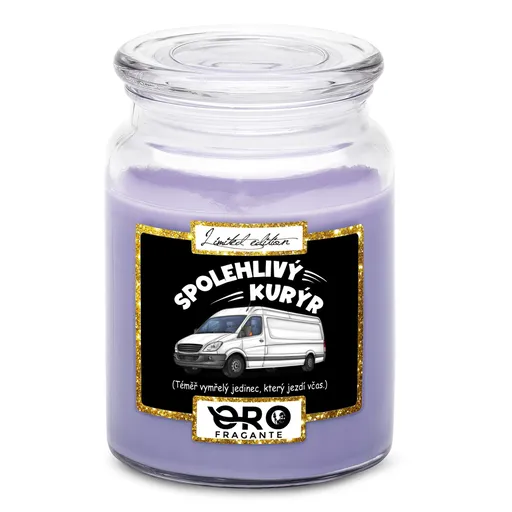 Svíčka Spolehlivý kurýr (Vůně svíčky: Levandule)