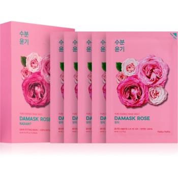 Holika Holika Pure Essence Damask Rose plátýnková maska s hydratačním a revitalizačním účinkem 5x20 ml