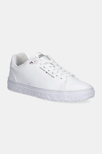 Kožené sneakers boty Tommy Hilfiger COURT THICK CUPSOLE LEATHER bílá barva, FM0FM05208