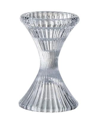 Skleněný točivý svícen Ribbed medium - Ø 10*15cm 96665