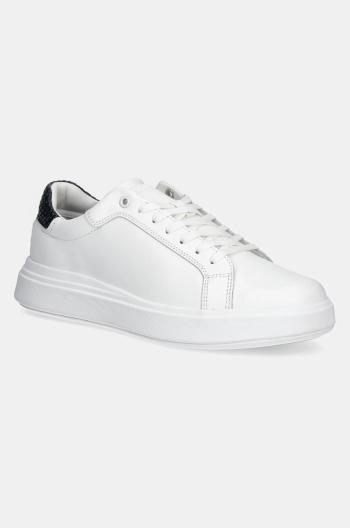 Sneakers boty Calvin Klein LOW TOP LACE UP WOVEN bílá barva, HM0HM01659