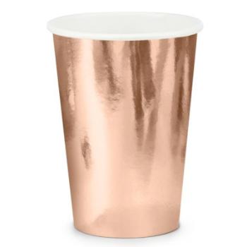 Kelímky papírové Rose Gold 6ks 220ml