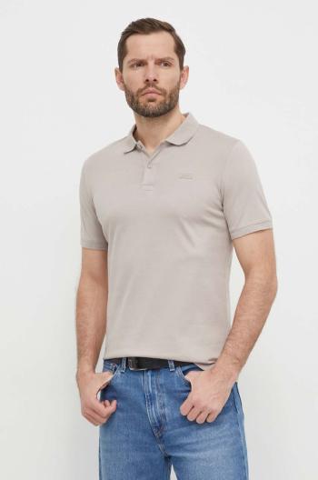 Bavlněné polo tričko Calvin Klein šedá barva, K10K111657