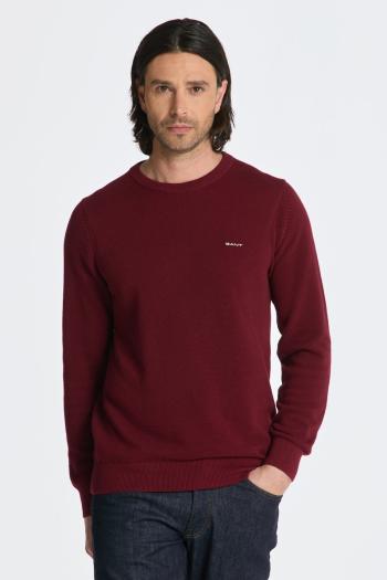 SVETR GANT COTTON PIQUE C-NECK PLUMPED RED