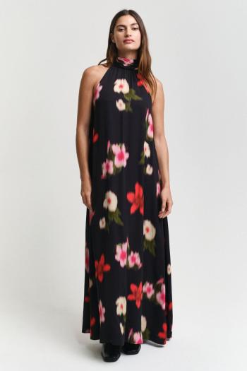 ŠATY GANT FLORAL PRINT HALTERNECK DRESS BLACK