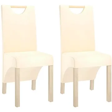 Jídelní židle 2 ks krémové textil, 336961 (336961)