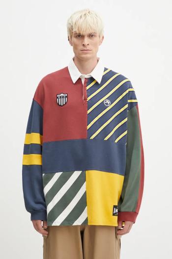 Bavlnená mikina AMBUSH Patchwork Rugby Shirt pánska, s nášivkou, BMGC004F24JER0018484
