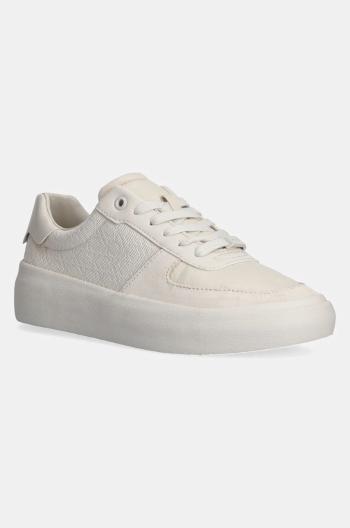 Sneakers boty Calvin Klein VULC LACE UP - MONO béžová barva, HW0HW02293