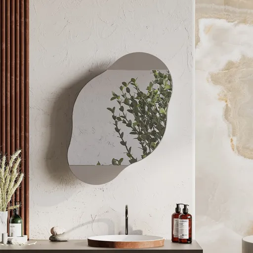 Koupelnová skříňka Cloud Storage Bathroom Wall Mirror - Light Mocha