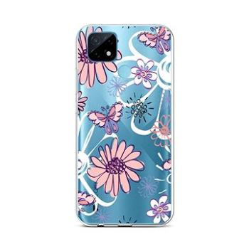 TopQ Kryt Realme C21 silikon Flowers 59854 (Sun-59854)