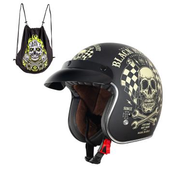 Moto přilba W-TEC Black Heart Kustom  Starter, matně černá  XXL (63-64)