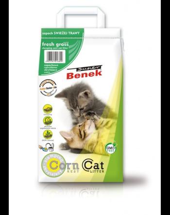 BENEK Super Corn Cat Asternut igienic pentru litiera, cu miros de iarba proaspata 25 l x 2 (50 l)