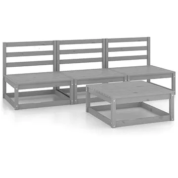 4dílná zahradní sedací souprava šedá masivní borovice , 3075306 (3075306)