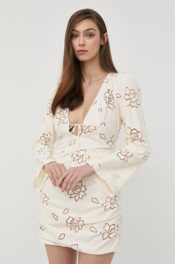 Šaty For Love & Lemons béžová barva, mini