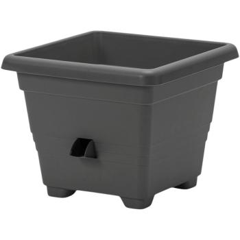 Ghiveci cu auto-irigare Plastia Bergamot gri,30 x 30 cm, antracit, 30 x 30 cm