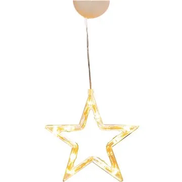 LED vánoční hvězda do okna, teplá bílá barva, IP20, 3xAAA, přísavka (X04151110)