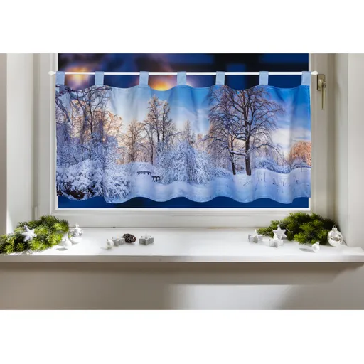 Krátká záclona Zimní krajina