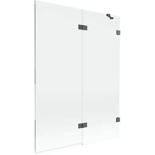 MEXEN/S Lunar vanová zástěna 2-křídlová pravá 130 x 150, transparent, grafit kartáčovaná 897-130-100-66-00-P