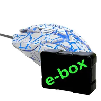 E-blue Auroza Gaming Myš drátová, bílá, 4000DPI, e-box