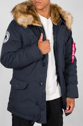 Bunda Alpha Industries Polar Jacket 123144 07 pánská, tmavomodrá barva, zimní