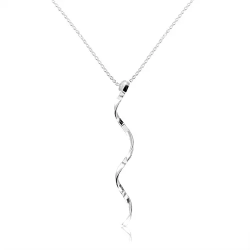 Stříbrný 925 náhrdelník - spirálovitě zatočená linie, jemný řetízek