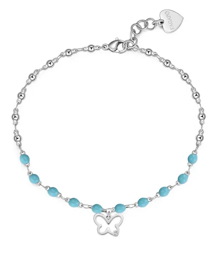 S'Agapõ Korálkový náramek na kotník Motýlek Vibes SVB18