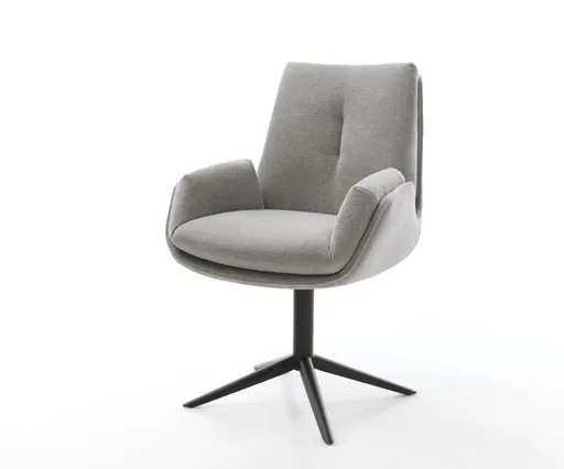 Jídelní židle Clea-Flex tkanina Měkký šedá křížová podnož černá