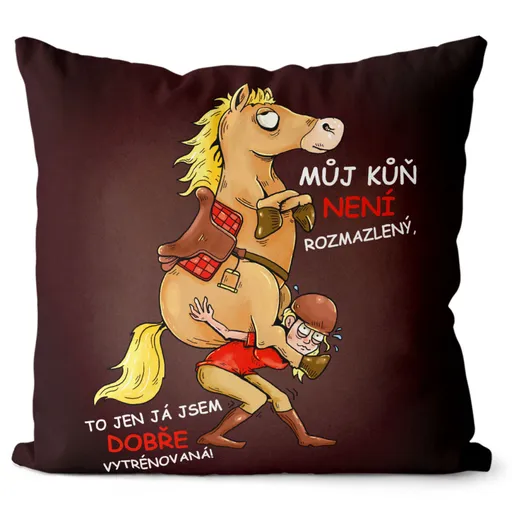 Polštář Kůň není rozmazlený (Velikost: 55 x 55 cm)