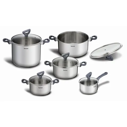 Sada hrnců DAILY COOK G712SA55, sada 10 ks, stříbrná, nerezová ocel, Tefal