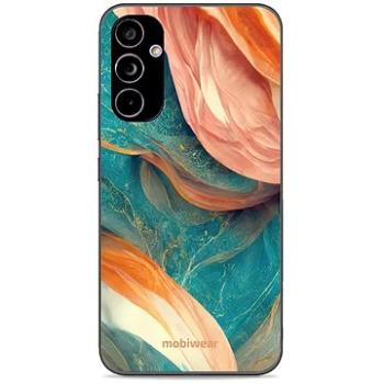 Mobiwear Glossy lesklý pro Samsung Galaxy A34 5G - G025G - Azurový a oranžový mramor (5904808526913)